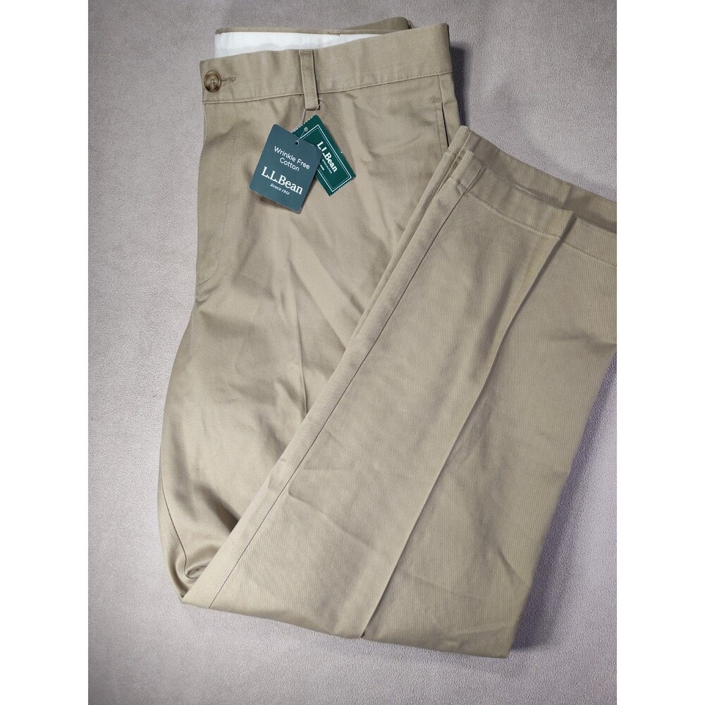 LL Bean Double L Chinos Natural Fit 31x29 Beige Mens Cotton 212332